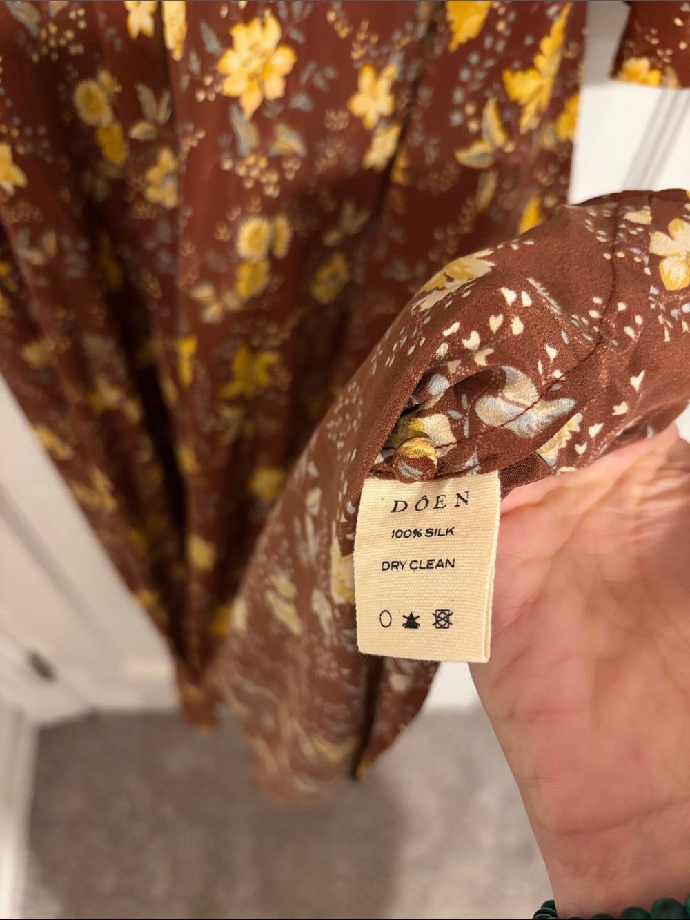 ALTERED NWOT Doen Blossom Dress in Cherrywood Winding Vine Floral Sz M - Picture 6 of 8